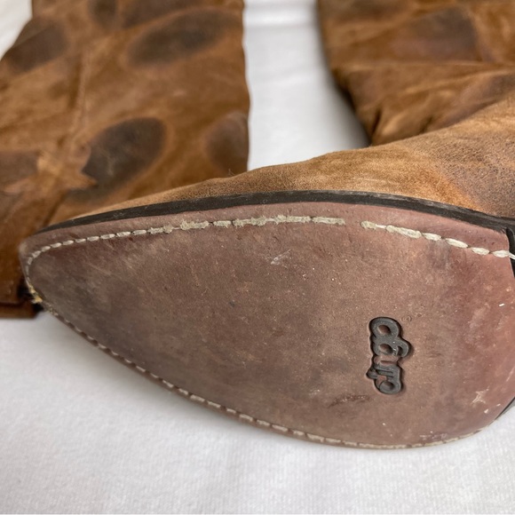 DINGO Suede Soft Leather Slouch Cowgirl Boots - Picture 15 of 17